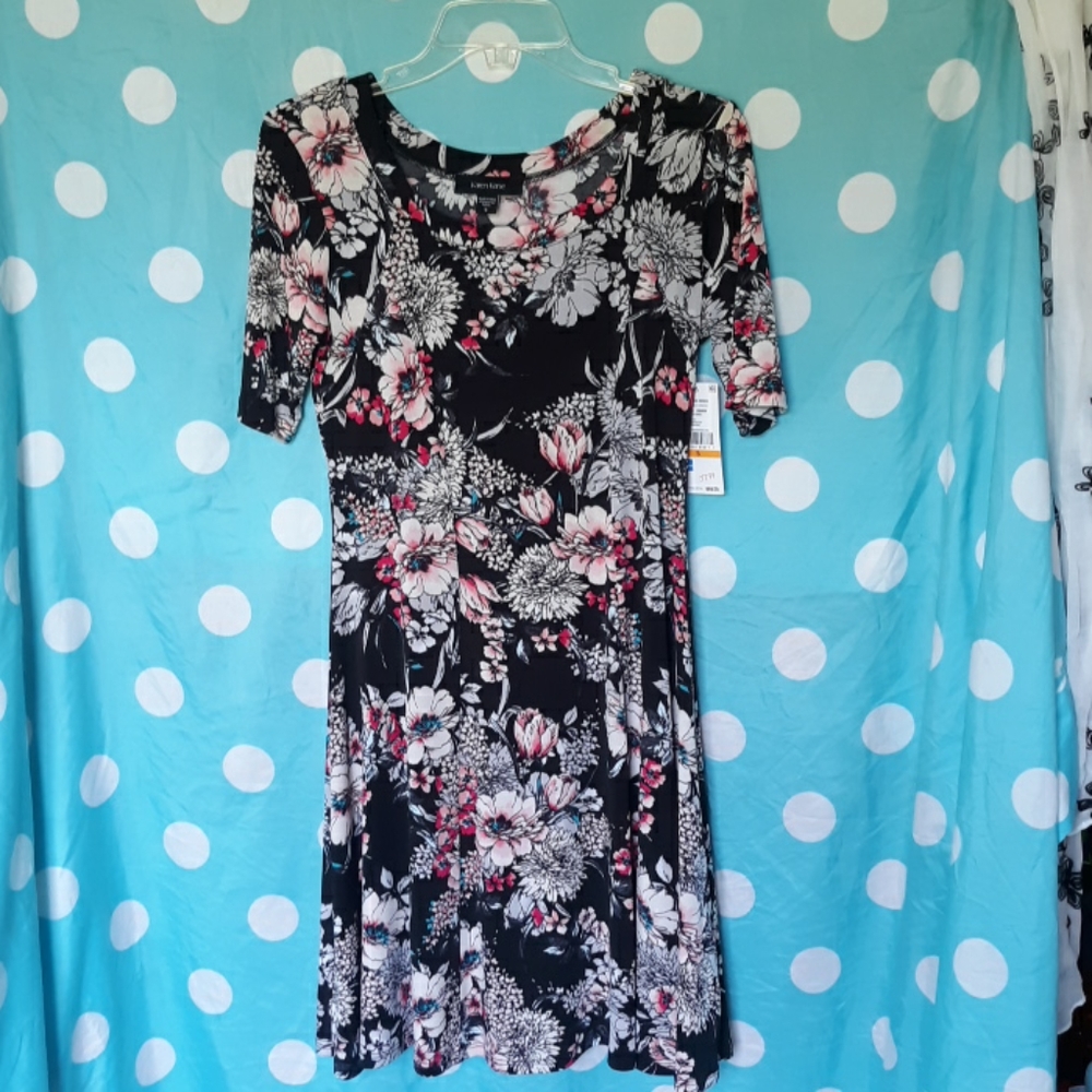 Karen Kane Black Floral Dress